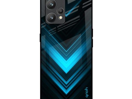 Vertical Blue Arrow Glass Case For Realme 9 Online