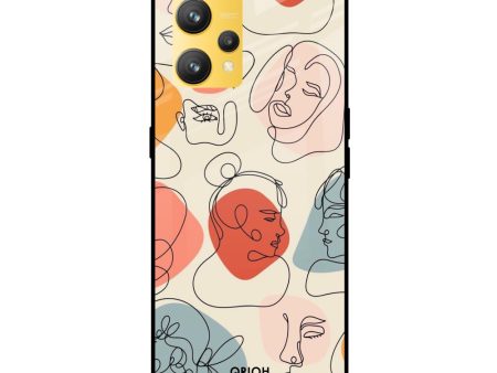 Abstract Faces Glass Case for Realme 9 4G For Sale