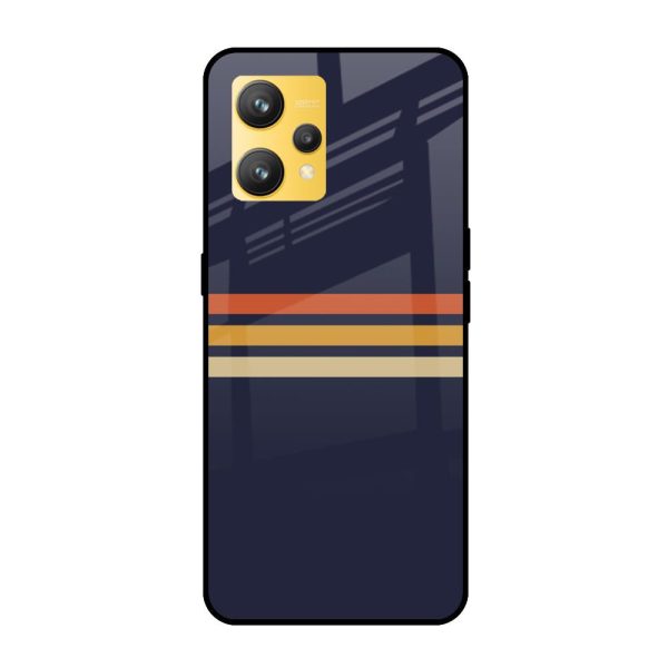 Tricolor Stripes Glass Case For Realme 9 Online now