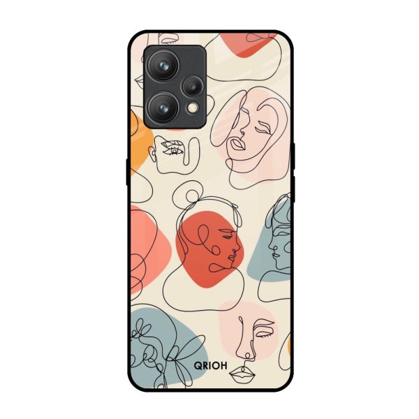 Abstract Faces Glass Case for Realme 9 Hot on Sale